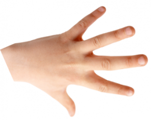 Hand with thumb down.