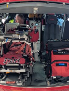 Inside the STARS helicopter